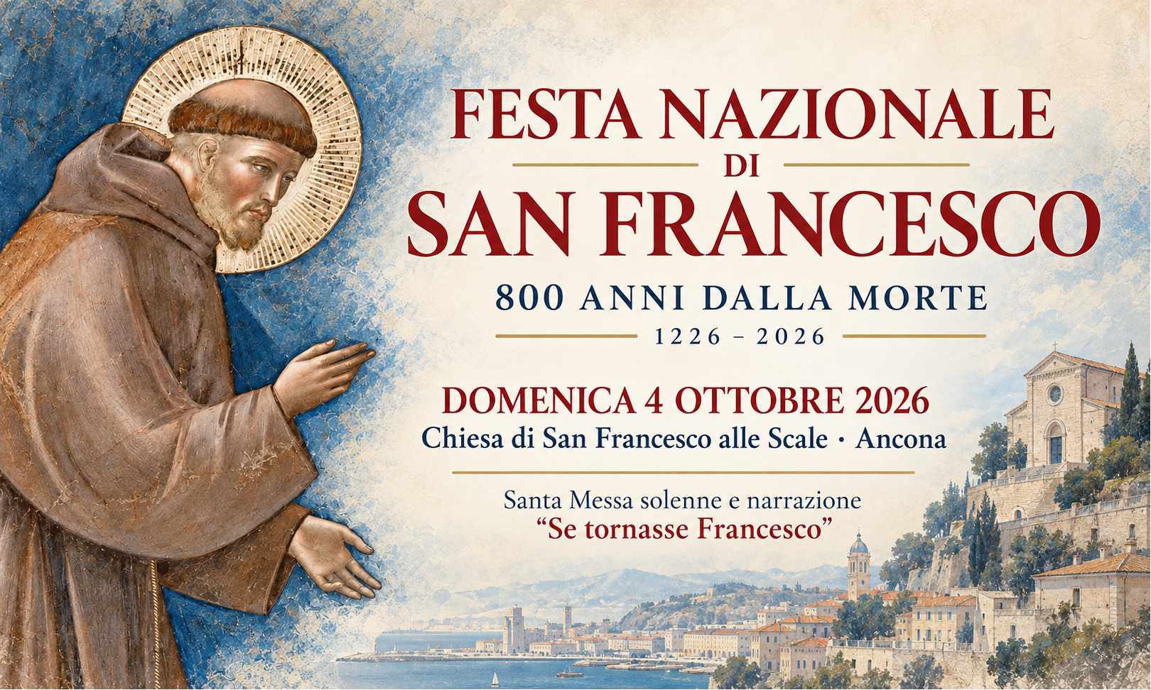 Al momento stai visualizzando San Francesco, ad Ancona le celebrazioni del 4 ottobre